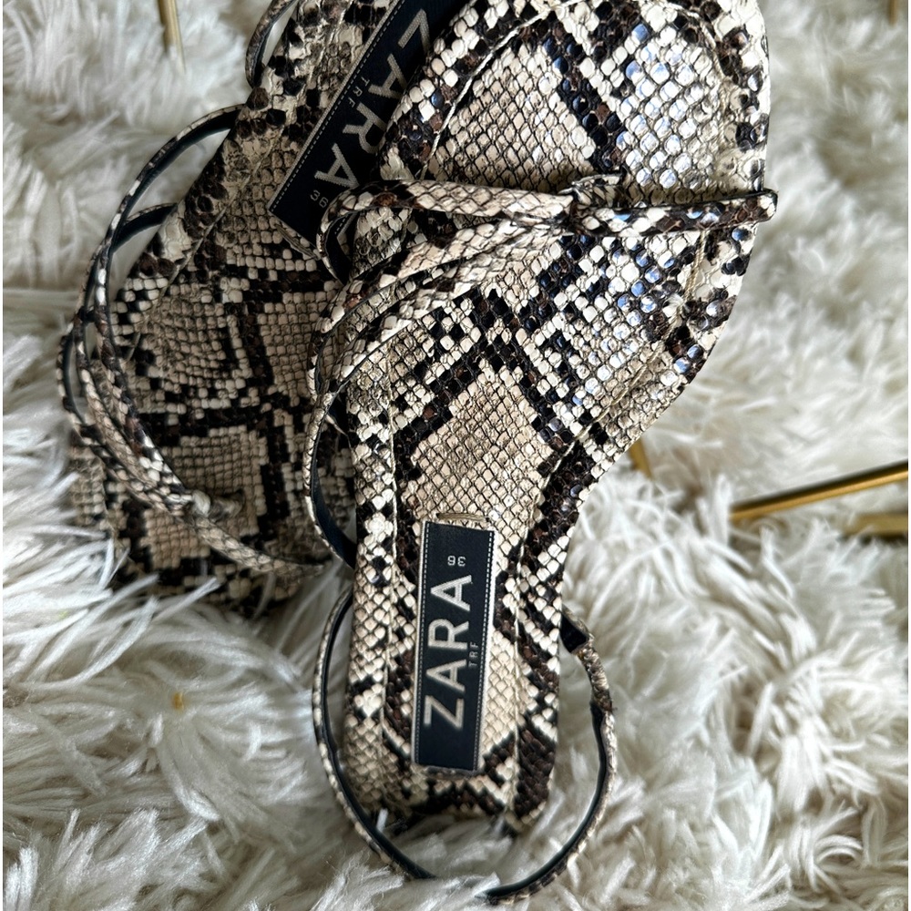 Zara Snake Skin Print Sandals